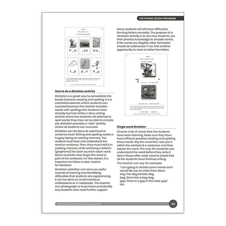Phonic Books Dandelion Instructional Manual Kindergarten